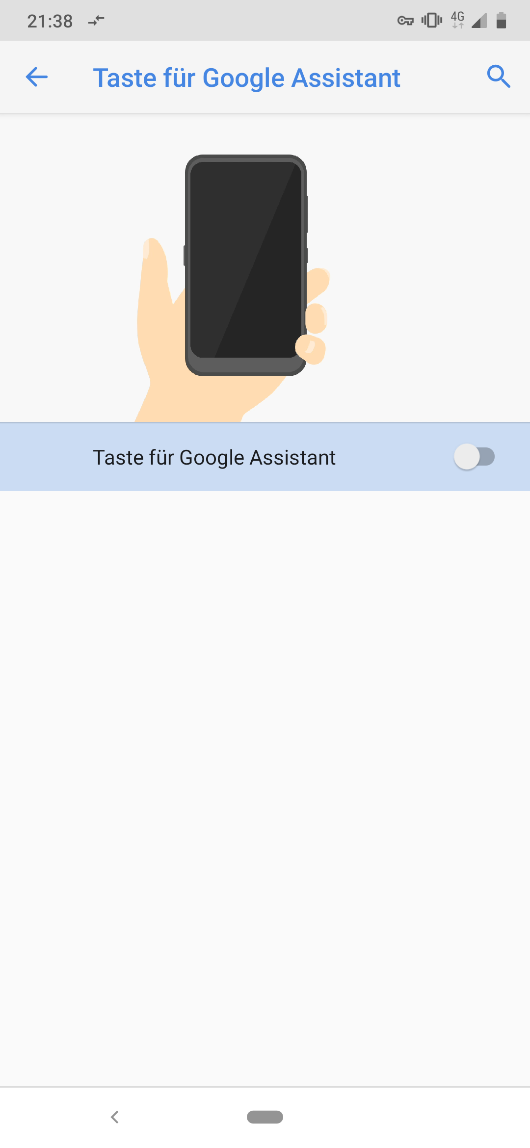 Google Assistant Taste auf Nokia deaktivieren