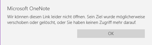 OneNote für Windows 10 - Links zu lokalen Dateien funktioniert nicht.